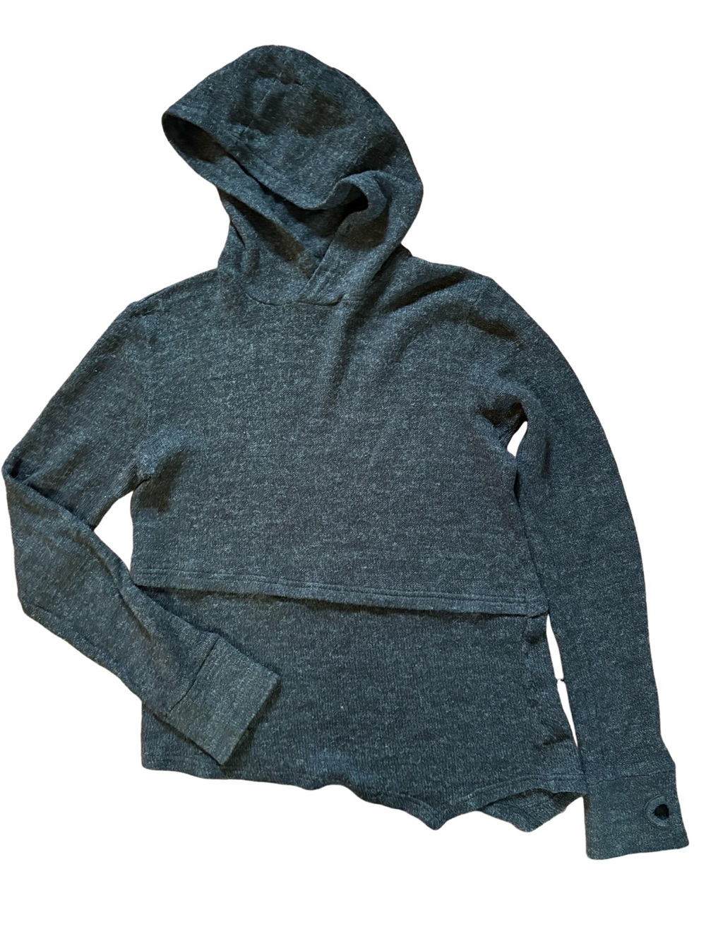 The Narrows Urban Outfitters Cozy Wool blend Hooded Pullover Heather Gray Small